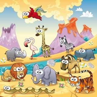 Fototapeta pro děti Animals in Savanna L-294