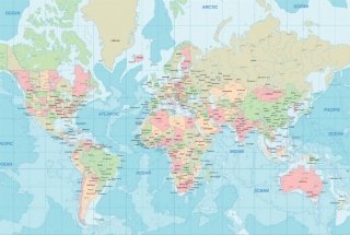 Vliesová fototapeta Dimex Political Map XL-156 330x220 cm