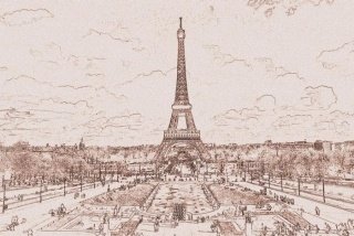 Fototapeta na zeď Paris Painting Brown XL-310