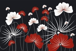 Fototapeta na zeď Flowers Black XL-324
