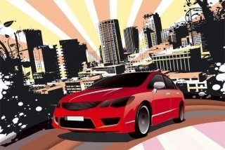 Fototapeta na zeď Red Car XL-398