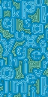 Fototapeta Dimex Blue Letters S-386 | 110x220 cm