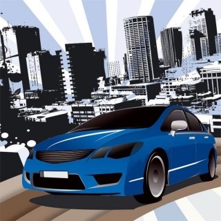 Vliesová fototapeta Blue Car L-428