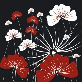 Vliesová fototapeta Flowers Black L-331