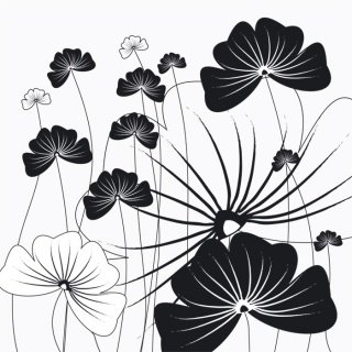 Vliesová fototapeta Black Flower L-332