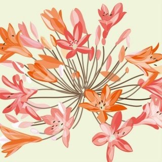 Vliesová fototapeta Orange Flowers L-343