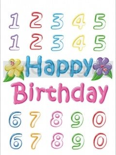 Samolepicí dekorace Happy Birthday