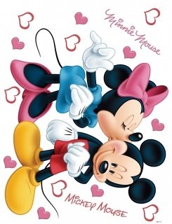 Samolepicí dekorace  Mickey a Minnie DK882 - 65 x 85 cm