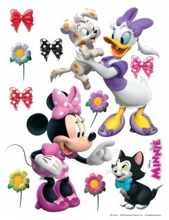 Samolepicí dekorace Minnie a Daisy DK1768 - 65 x 85 cm