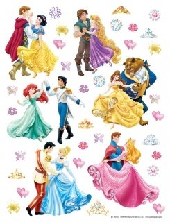 Samolepicí dekorace Princezny a princové DK1774  - 65 x 85 cm