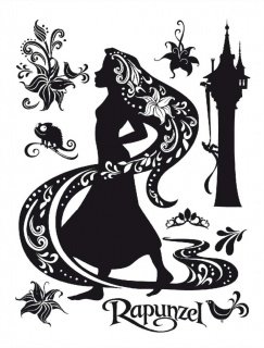 Samolepicí dekorace Rapunzel DK879 - 65 x 85 cm