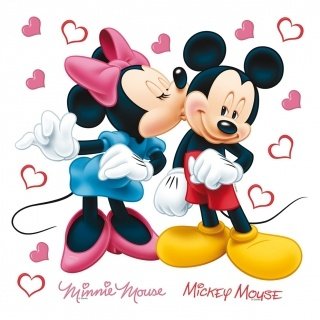Samolepicí dekorace Mickey a Minnie DKS1085 - 30 x 30 cm