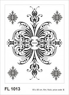 Samolepicí velourová dekorace Ornament FL 1013 - 65 x 85 cm