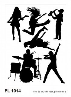 Samolepicí velourová dekorace Rock n' Roll FL 1014 - 65 x 85 cm