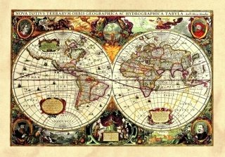 Samolepicí dekorace Stará mapa SM 3434 - 65 x 42,5 cm