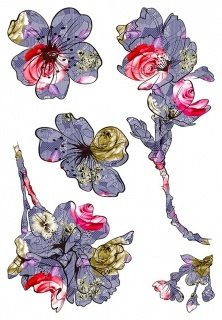 Samolepicí dekorace Květy SM 3444 - 65 x 42,5 cm