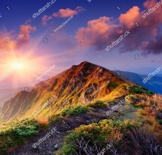Vliesová fototapeta Mountains Path 230 x 220 cm