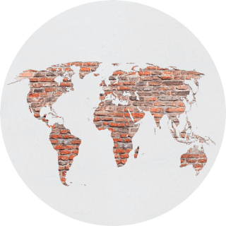 Samolepicí fototapeta CR3330 Brick Worldmap 140 x 140 cm