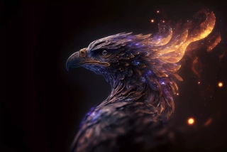 DIMEX vliesová fototapeta Burning Eagle 375 x 250 cm MS-5-AI-0006