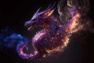 DIMEX vliesová fototapeta Purple Dragon 375 x 250 cm MS-5-AI-0010