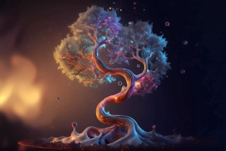 DIMEX vliesová fototapeta Fantasy Tree 375 x 250 cm MS-5-AI-0015