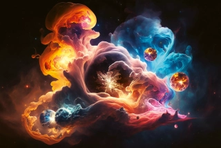 DIMEX vliesová fototapeta Space Smoke 375 x 250 cm MS-5-AI-0017