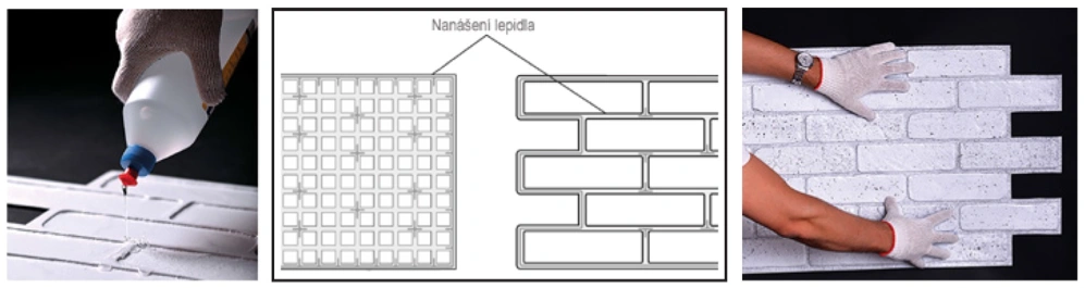 Přiložení panelů na zeď
